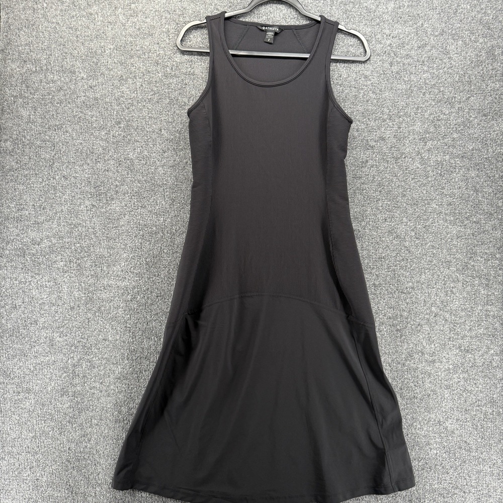 Athleta Dress Womens S Black Sleeveless Fit Flare Midi Performance Casual Travel